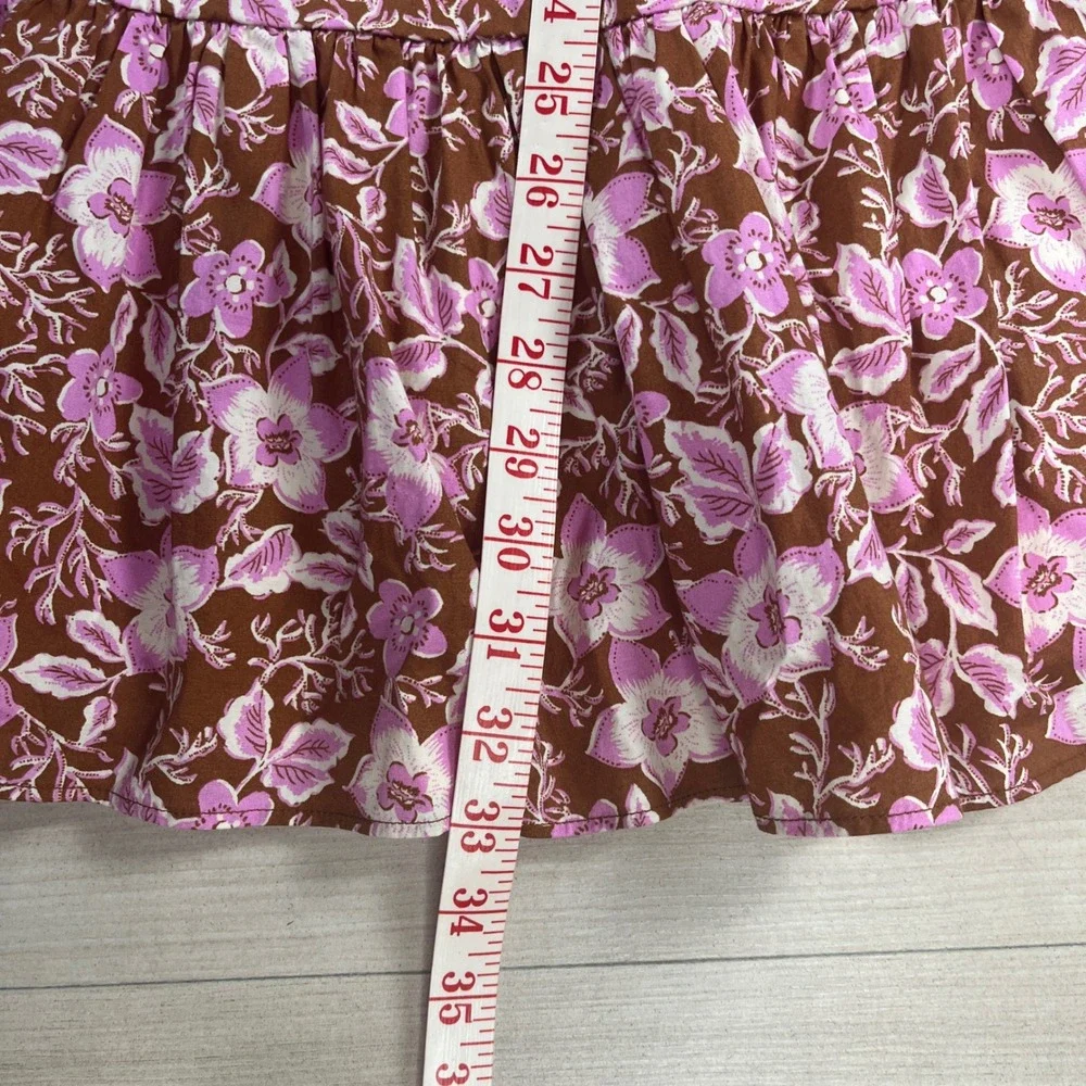 Jason Wu Floral One Shoulder Mini Dress Brown Pink Sz XS